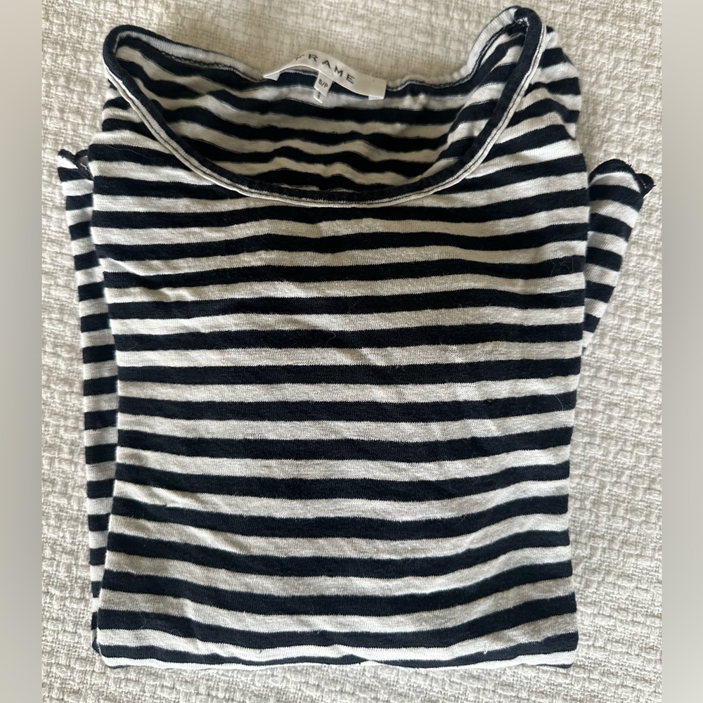 FRAME Striped Linen Shirt 💙 🤍